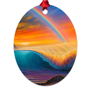 "Sunset at Shark's Cove" Metal Ornaments