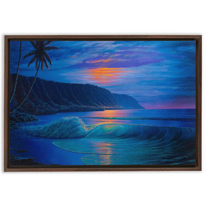 "Haleiwa Harvest Moon" Framed Traditional Stretched Canvas