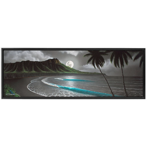 "Moonrise Waikiki" Framed Traditional Stretched Canvas