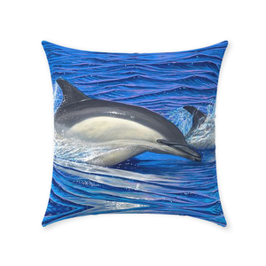"Dolphin Blue" Throw Pillows