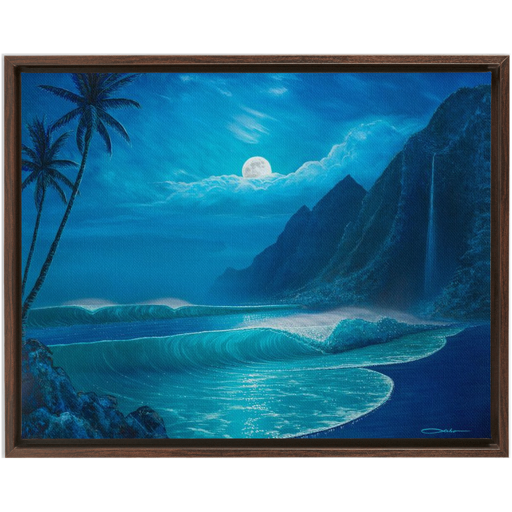 "Elegance Of The Moon" Framed Traditional Stretched Canvas