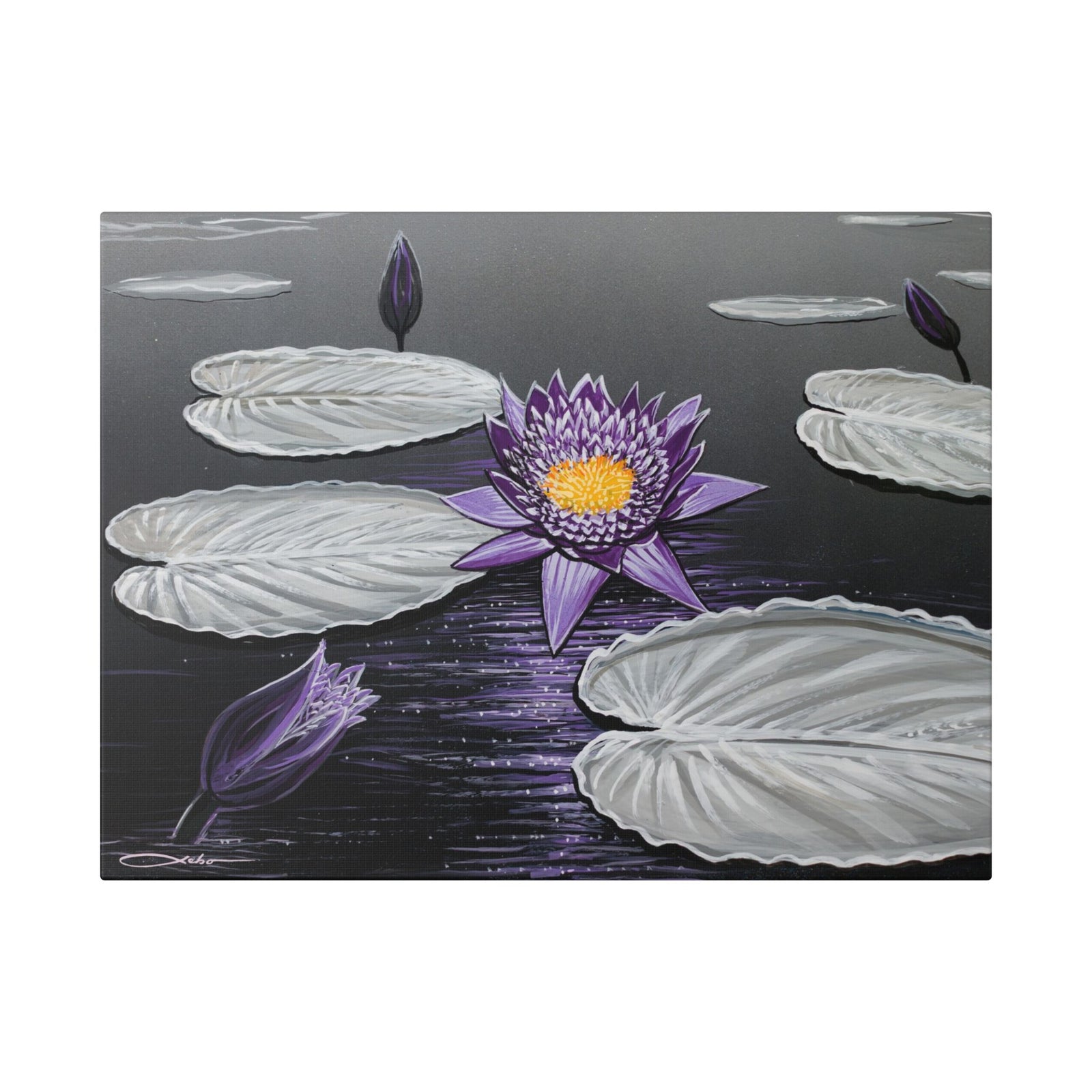 "Lavender Lotus"— Stretched Canvas Print