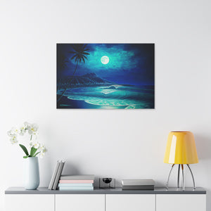 "Midnight's Serenade" Stretched Canvas Print