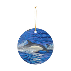 "Dolphin Blue" Ceramic Ornament