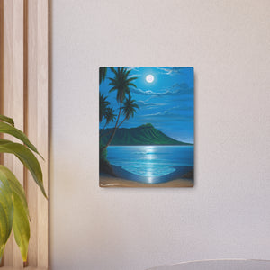 "Diamond Head Moon" Metal Print