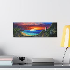 "Sunset At Waimea" Stretched Canvas Print