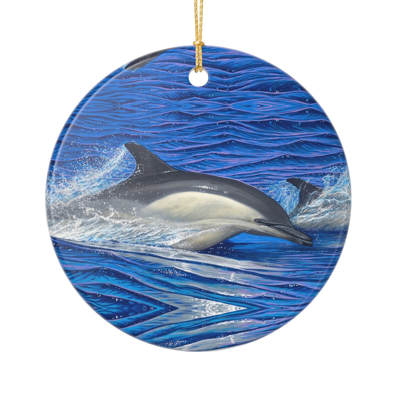 "Dolphin Blue" Ceramic Ornament
