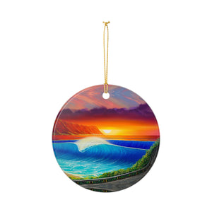 "Sunset At Waimea" Ceramic Ornament
