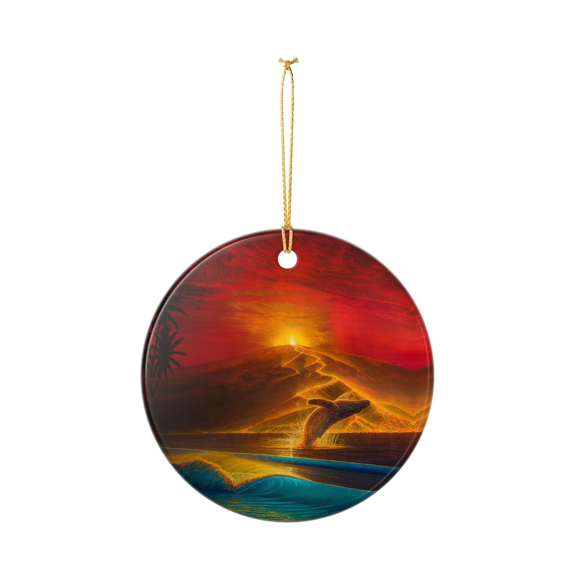 "Mauna Loa Awakes" Ceramic Ornament
