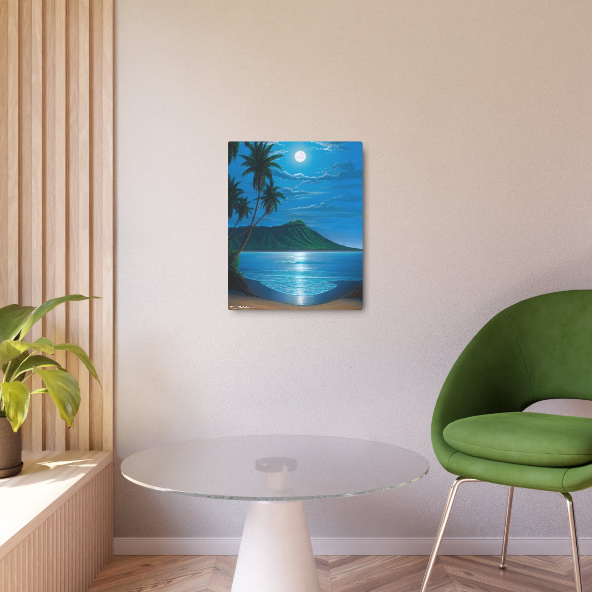 "Diamond Head Moon" Metal Print