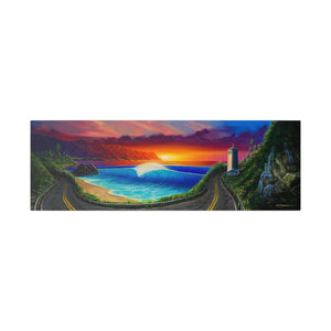 "Sunset At Waimea" Stretched Canvas Print