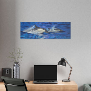 "Dolphin Blue" Stretched Canvas Print