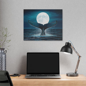 "Whale Moon" Stretched Canvas Print