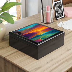 "Mokuleia Sunset" Jewelry Box — Tropical Beach Keepsake Box