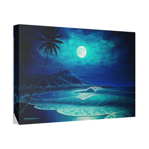 "Midnight's Serenade" Stretched Canvas Print