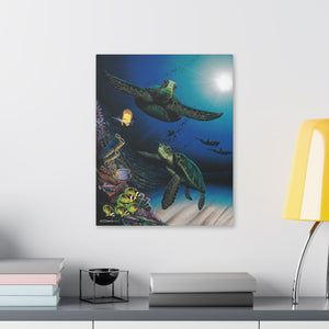 "Honu Reef" Stretched Canvas Print