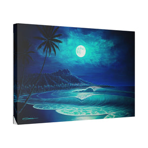 "Midnight's Serenade" Stretched Canvas Print
