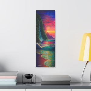 "Sunrise Over The Na Pali" Stretched Canvas Print