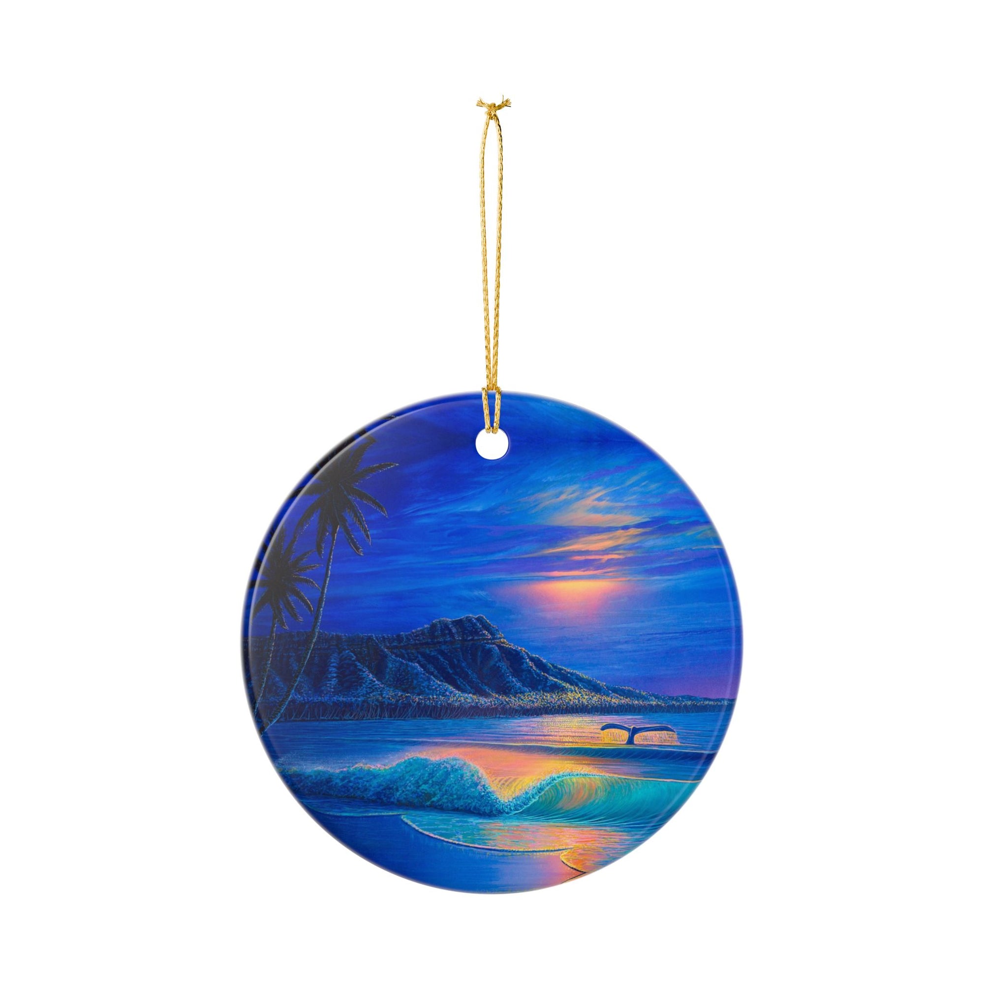 "Waikiki Harvest Moon" Ceramic Ornament