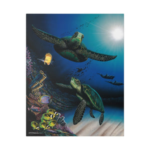 "Honu Reef" Stretched Canvas Print