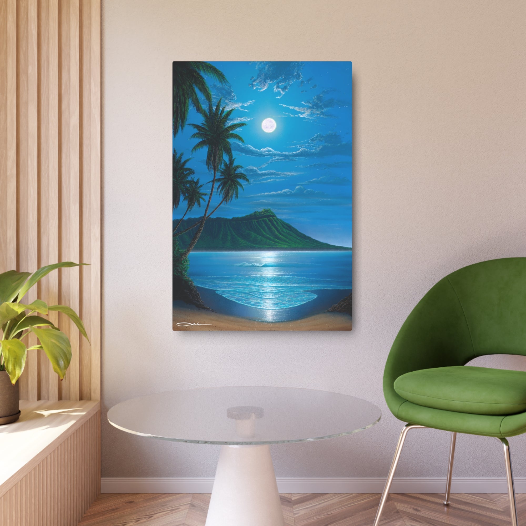 "Diamond Head Moon" Metal Print