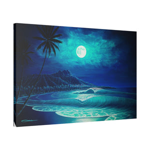"Midnight's Serenade" Stretched Canvas Print