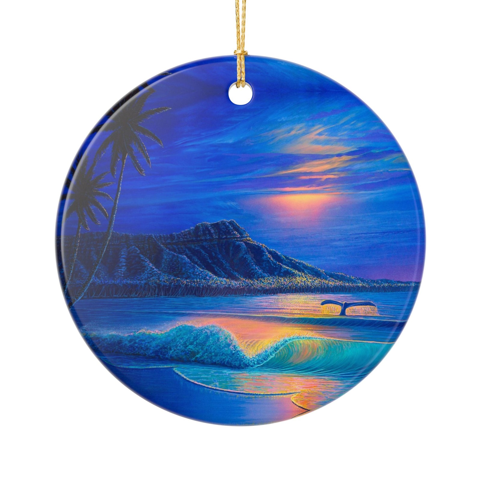 "Waikiki Harvest Moon" Ceramic Ornament