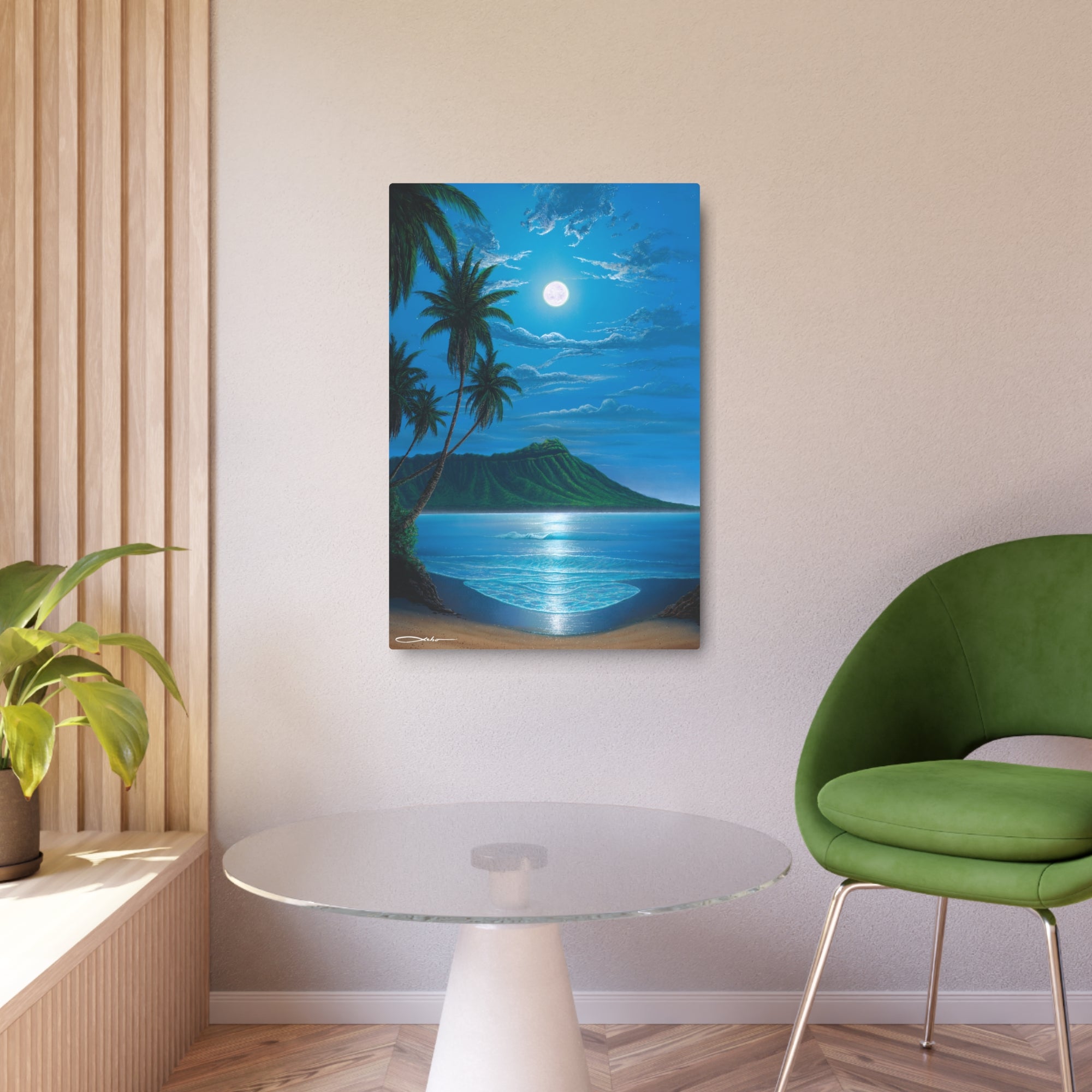 "Diamond Head Moon" Metal Print