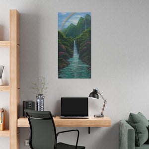 "Gaden Of Sacred Falls" Stretched Canvas Print