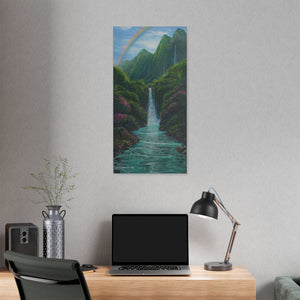 "Gaden Of Sacred Falls" Stretched Canvas Print