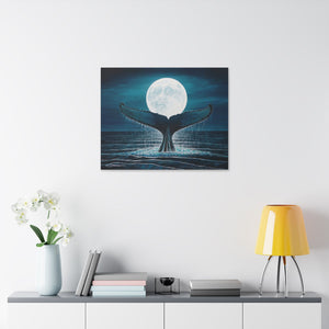"Whale Moon" Stretched Canvas Print