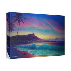 "Blissful Waikiki" Stretched Canvas Print