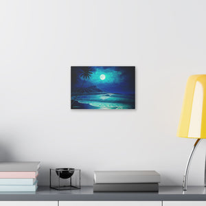 "Midnight's Serenade" Stretched Canvas Print