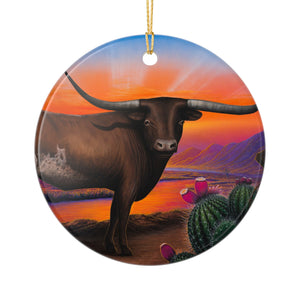 "Heart Of The Bull" Ceramic Ornament