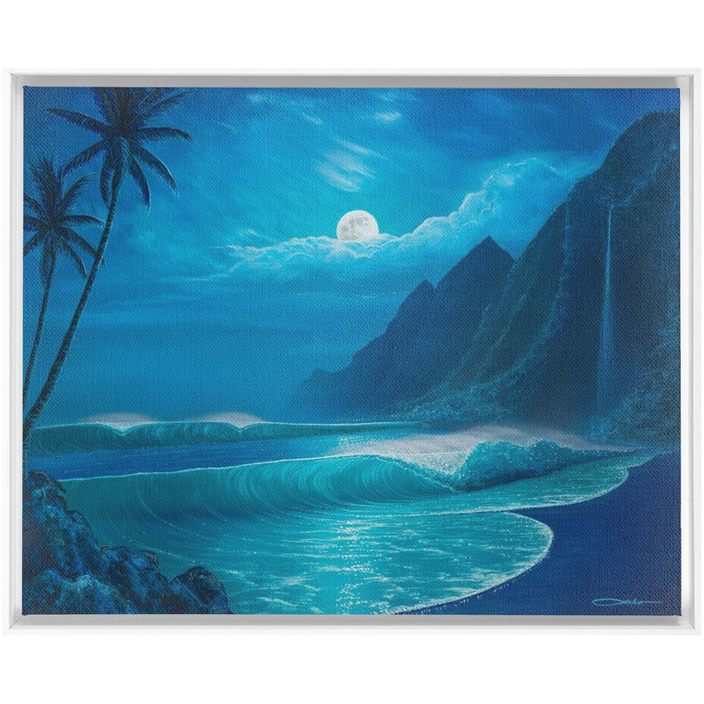 "Elegance Of The Moon" Framed Traditional Stretched Canvas