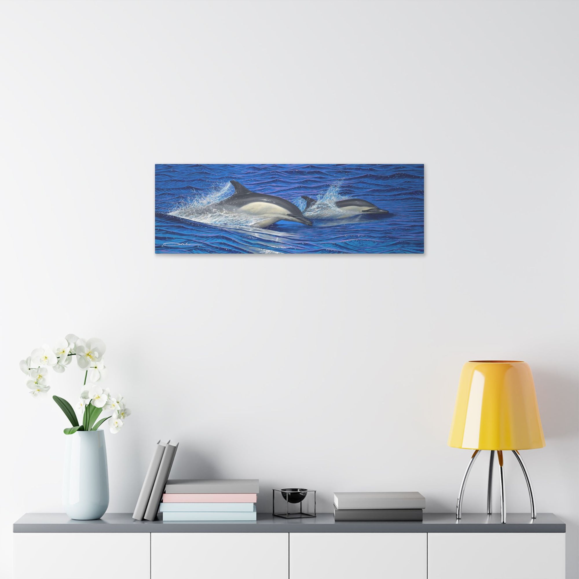 "Dolphin Blue" Stretched Canvas Print