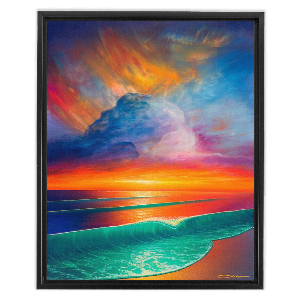 "Break Of Dawn" Framed Traditional Stretched Canvas