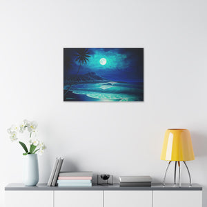 "Midnight's Serenade" Stretched Canvas Print