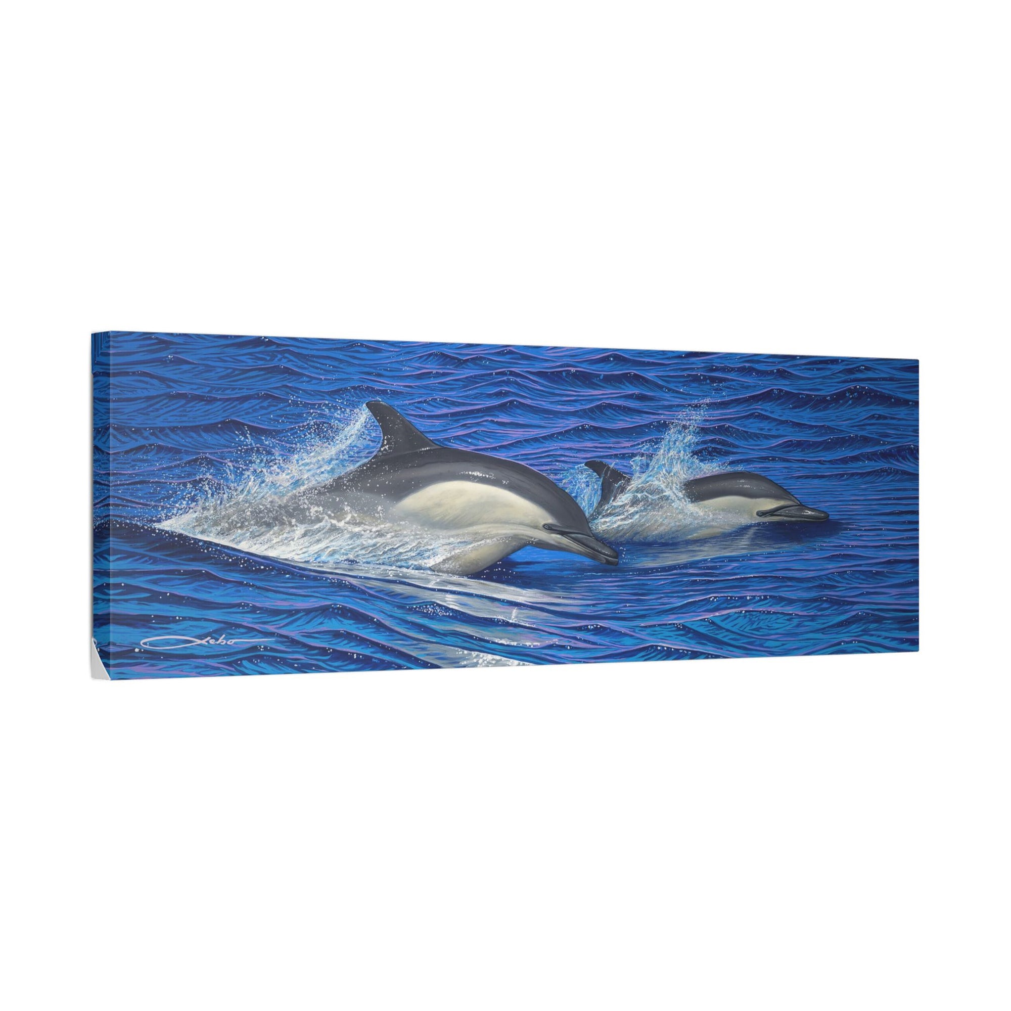"Dolphin Blue" Stretched Canvas Print