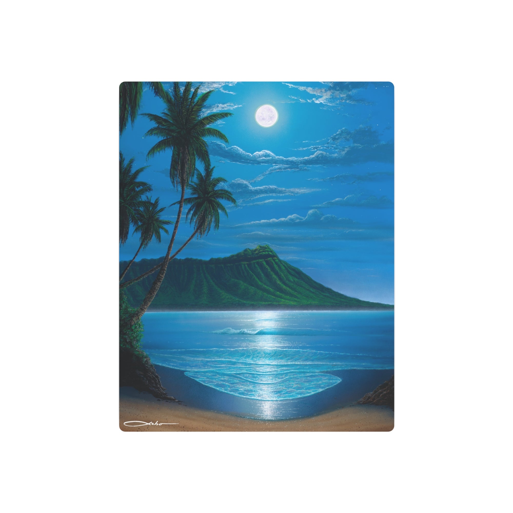 "Diamond Head Moon" Metal Print