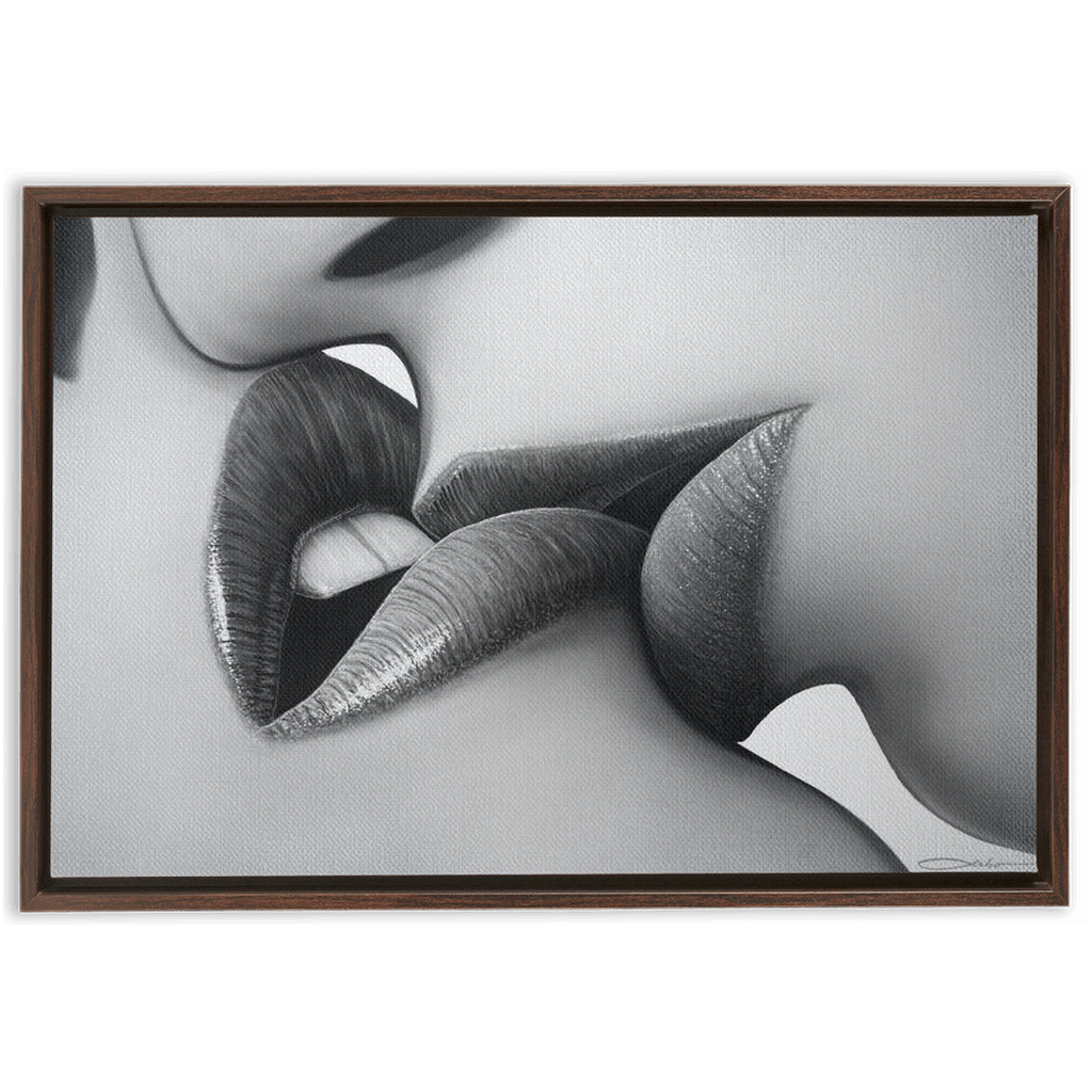 "The Kiss" Framed Traditional Stretched Canvas