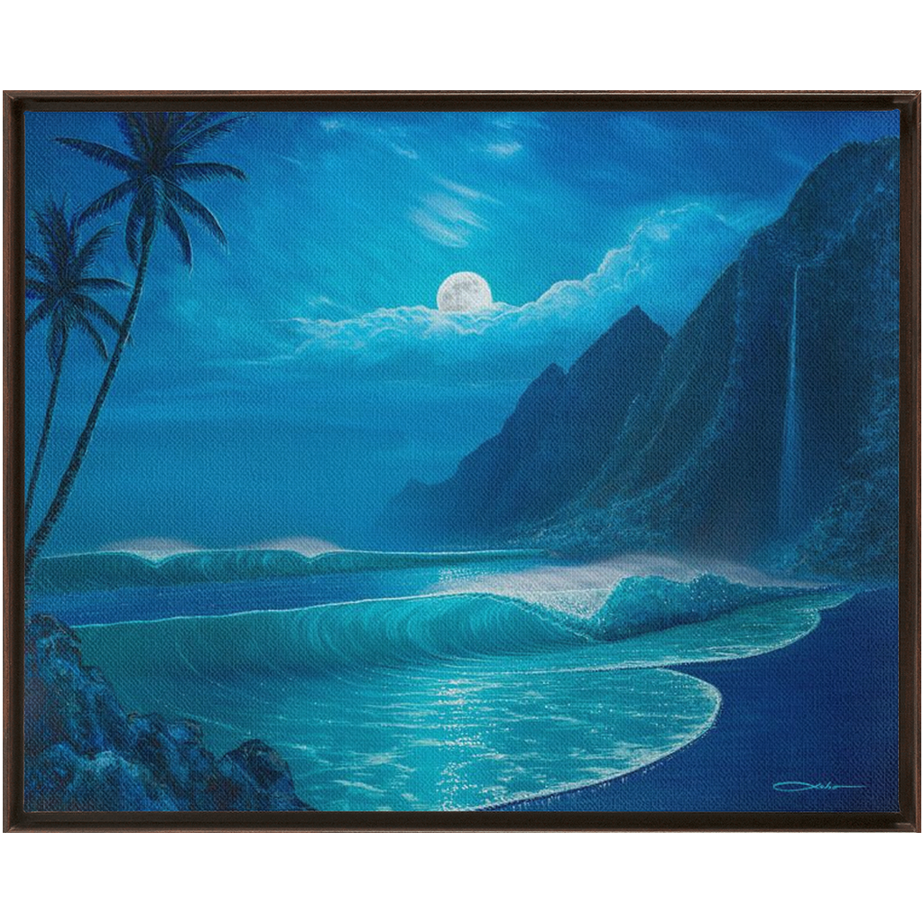 "Elegance Of The Moon" Framed Traditional Stretched Canvas