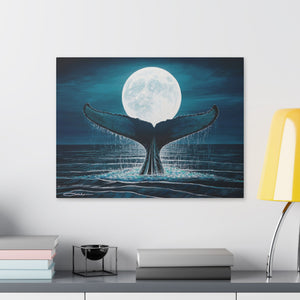 "Whale Moon" Stretched Canvas Print
