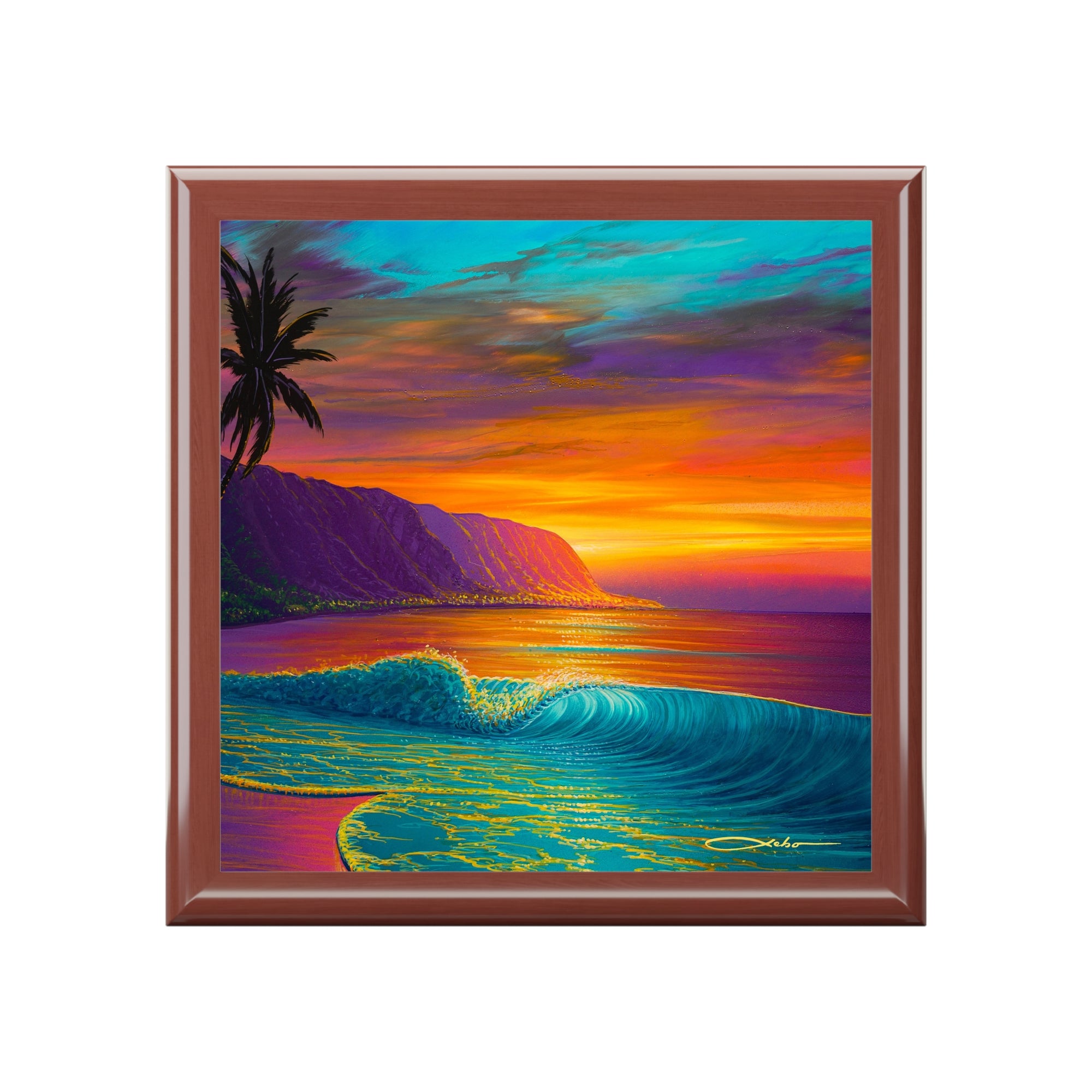 "Mokuleia Sunset" Jewelry Box — Tropical Beach Keepsake Box