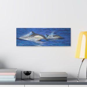 "Dolphin Blue" Stretched Canvas Print