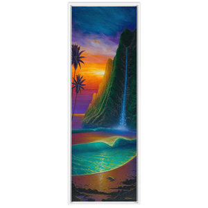 "Sunset At Mermaid Cove" Framed Traditional Stretched Canvas