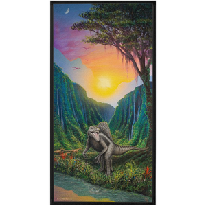 "Jurassic Valley" Framed Traditional Stretched Canvas