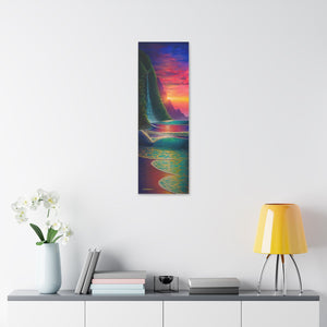 "Sunrise Over The Na Pali" Stretched Canvas Print