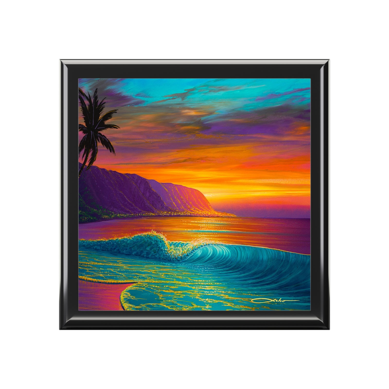 "Mokuleia Sunset" Jewelry Box — Tropical Beach Keepsake Box