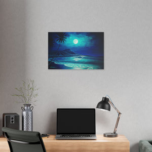 "Midnight's Serenade" Stretched Canvas Print